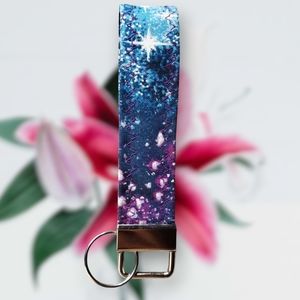 NWOT Key Fob Keychain | Handmade Galaxy Keychain | Wristlet | Fabric Keychain